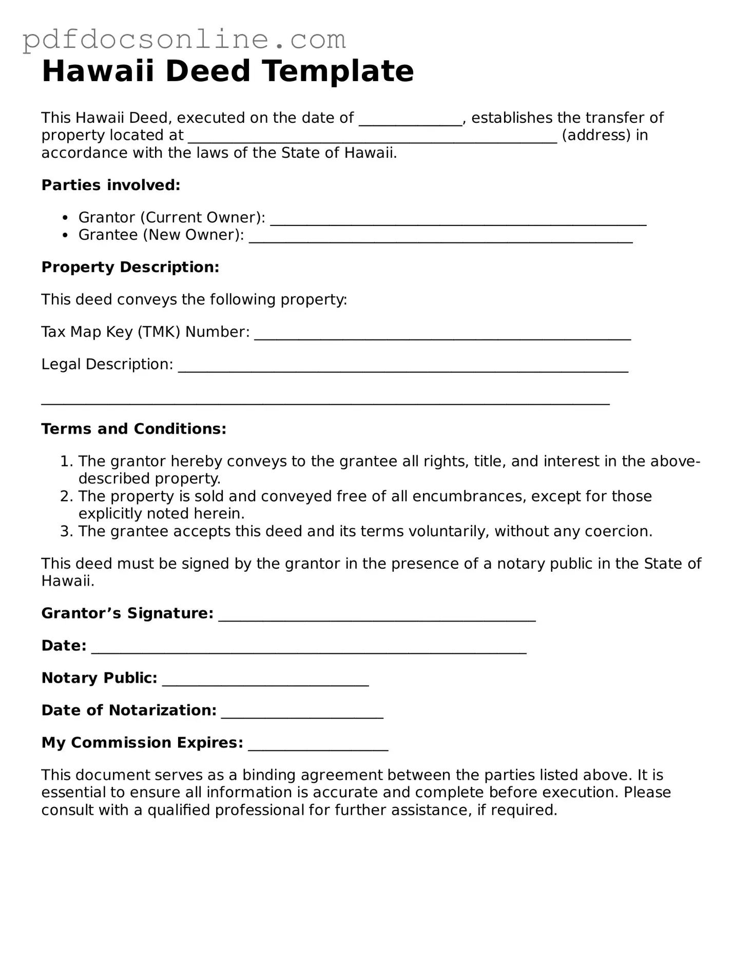 Attorney-Verified  Deed Form for Hawaii