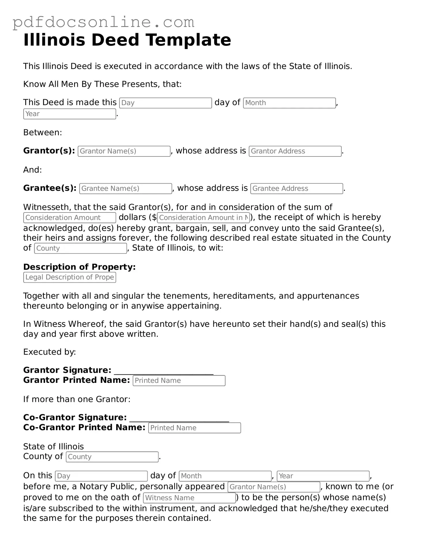 Attorney-Verified  Deed Form for Illinois