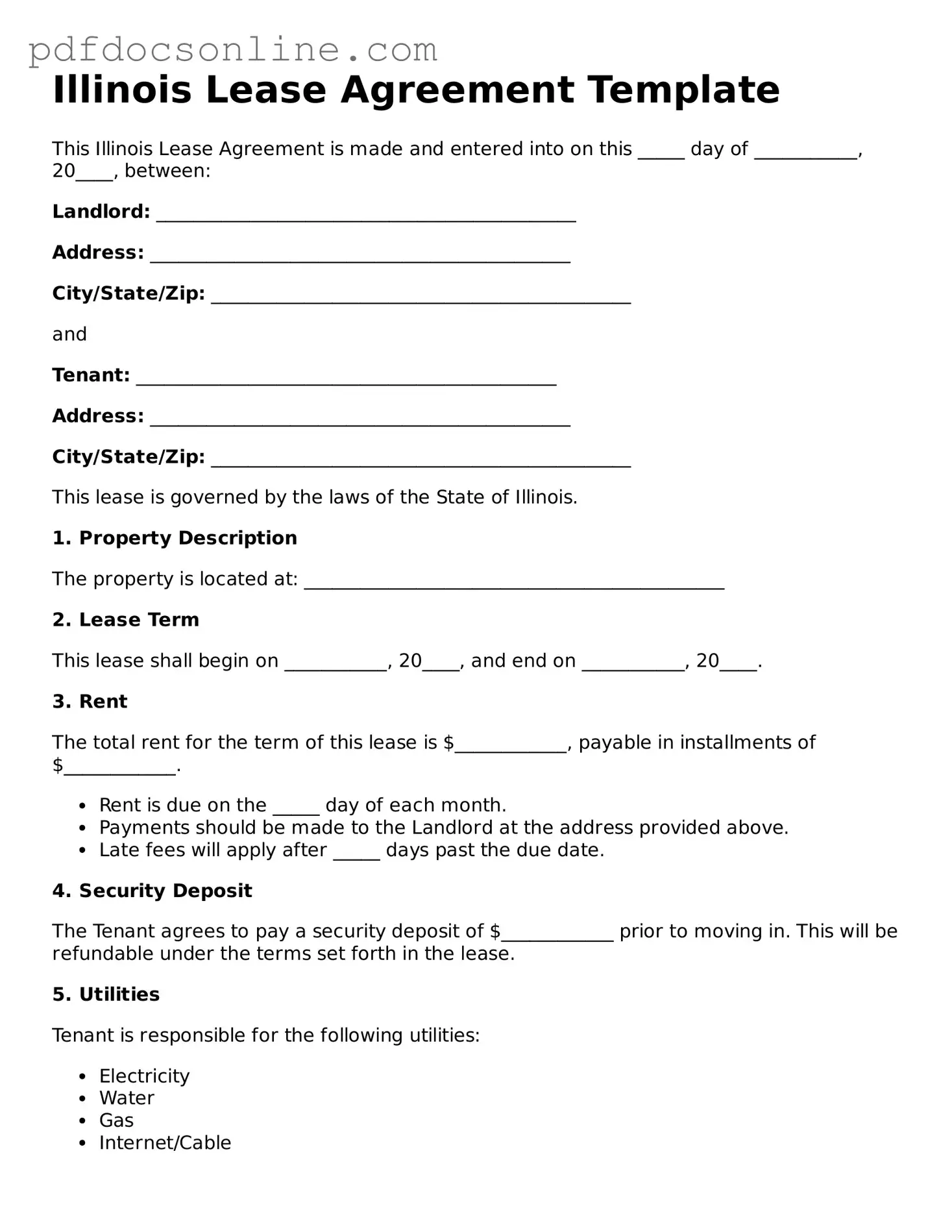 Attorney-Verified  Lease Agreement Form for Illinois
