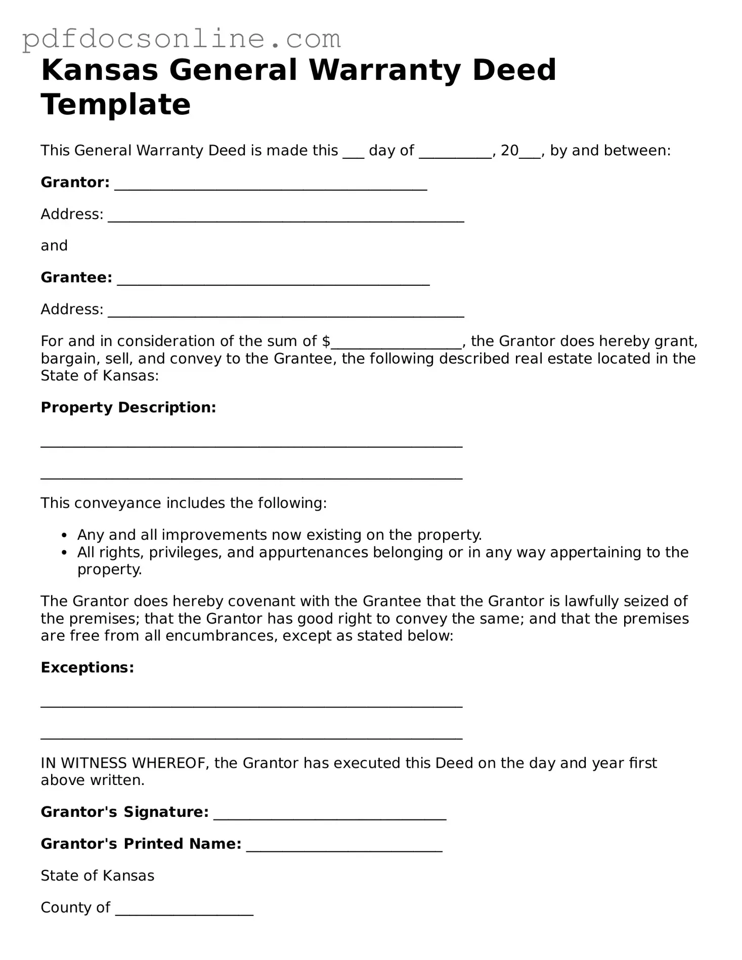 Attorney-Verified  Deed Form for Kansas