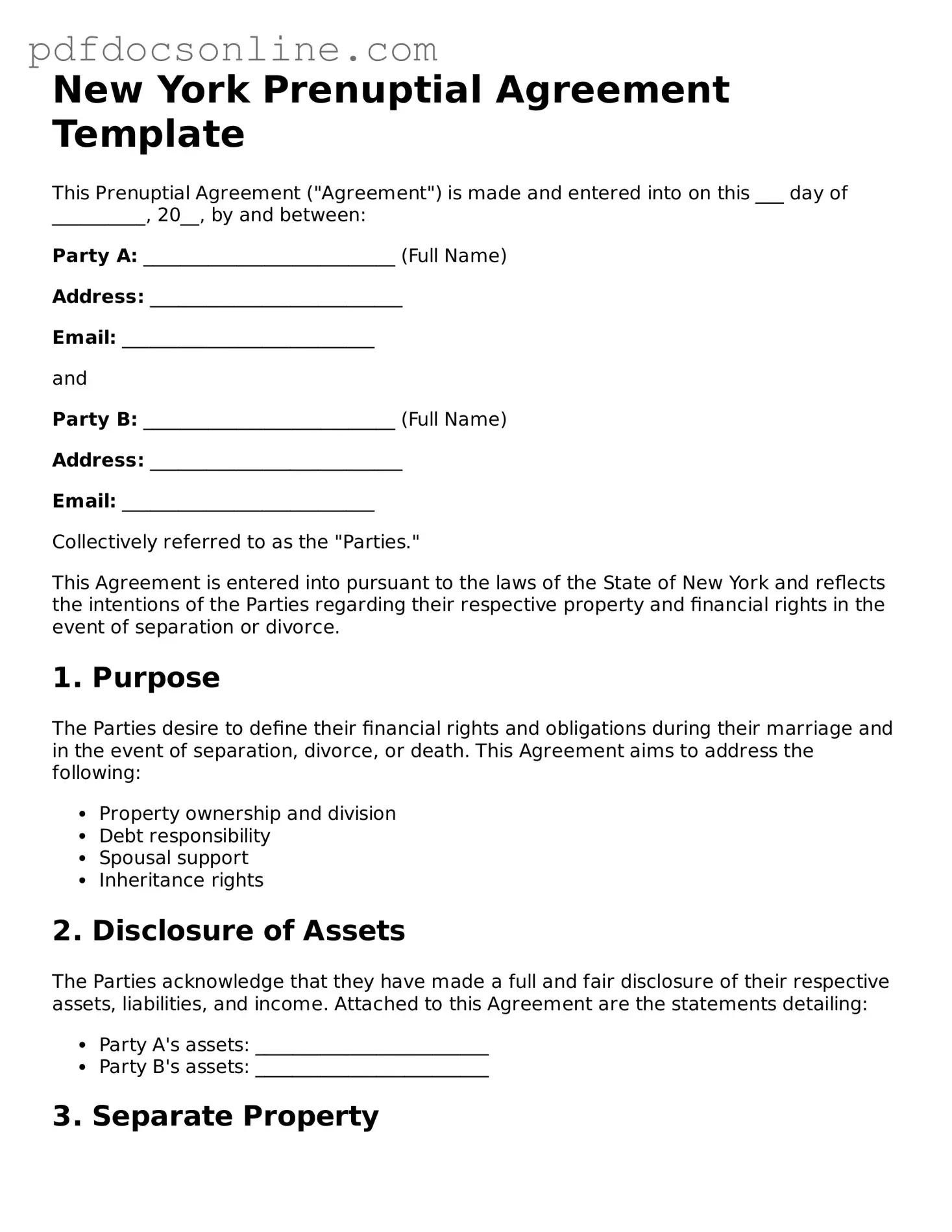 Attorney-Verified  Prenuptial Agreement Form for New York