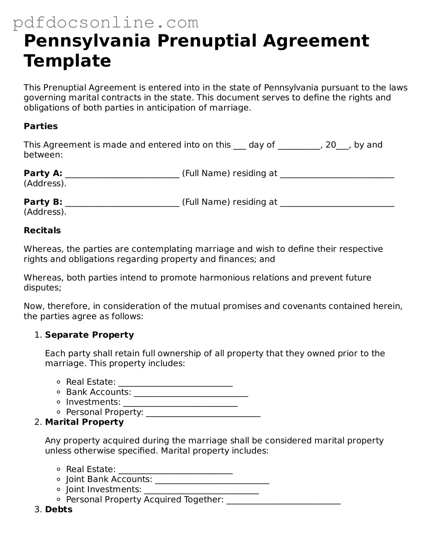 Attorney-Verified  Prenuptial Agreement Form for Pennsylvania