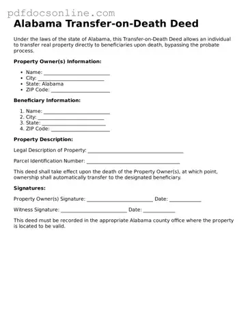 Attorney-Verified  Transfer-on-Death Deed Form for Alabama