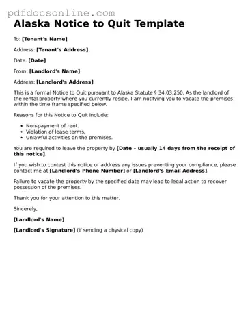 Attorney-Verified  Notice to Quit Form for Alaska