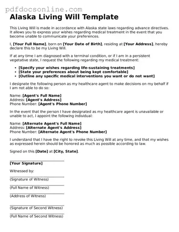 Attorney-Verified  Living Will Form for Alaska