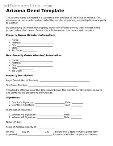 Attorney-Verified  Deed Form for Arizona