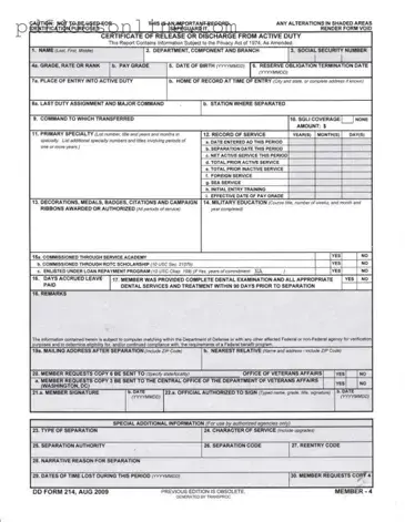 Fillable Dd 214 Form