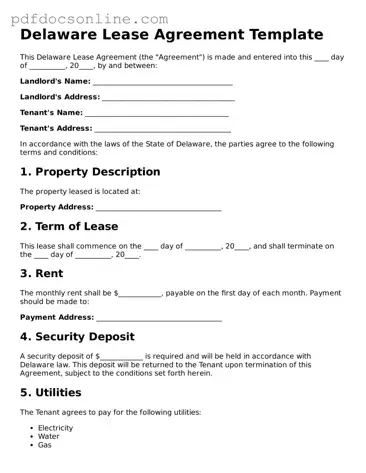 Attorney-Verified  Lease Agreement Form for Delaware