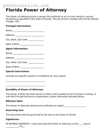 Attorney-Verified  Power of Attorney Form for Florida