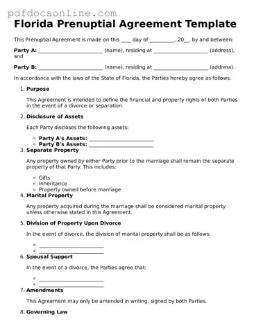 Attorney-Verified  Prenuptial Agreement Form for Florida