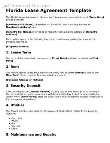 Attorney-Verified  Lease Agreement Form for Florida