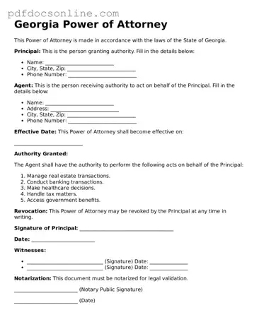 Attorney-Verified  Power of Attorney Form for Georgia