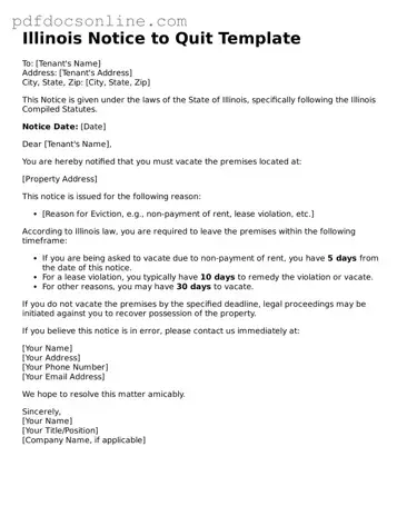 Attorney-Verified  Notice to Quit Form for Illinois