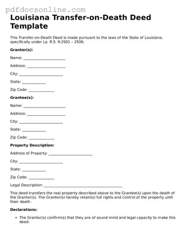 Attorney-Verified  Transfer-on-Death Deed Form for Louisiana