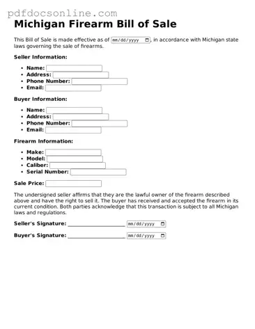 Attorney-Verified  Firearm Bill of Sale Form for Michigan