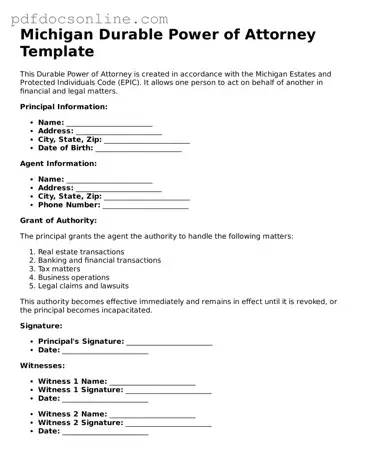 Attorney-Verified  Durable Power of Attorney Form for Michigan