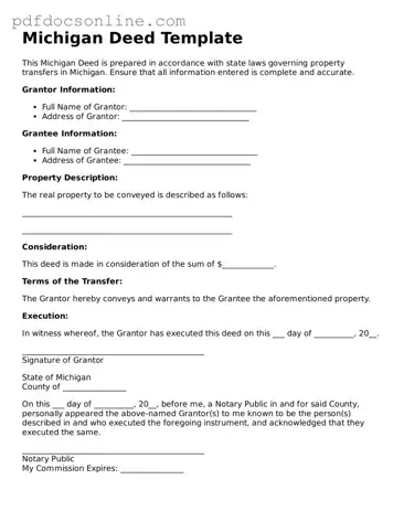 Attorney-Verified  Deed Form for Michigan
