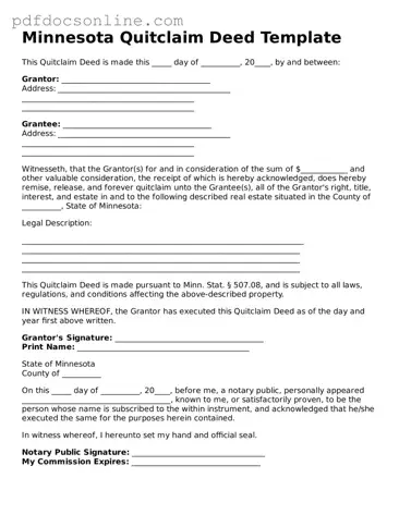 Attorney-Verified  Quitclaim Deed Form for Minnesota