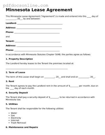 Attorney-Verified  Lease Agreement Form for Minnesota