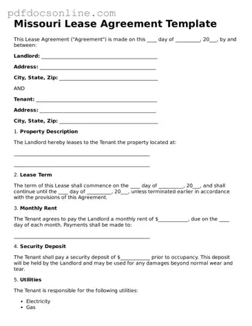 Attorney-Verified  Lease Agreement Form for Missouri