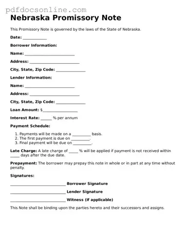 Attorney-Verified  Promissory Note Form for Nebraska