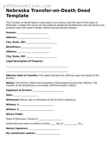 Attorney-Verified  Transfer-on-Death Deed Form for Nebraska