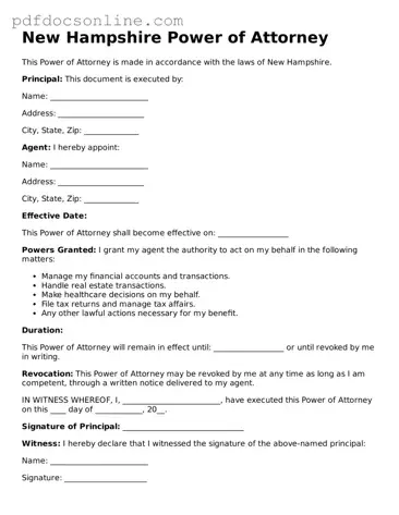 Attorney-Verified  Power of Attorney Form for New Hampshire