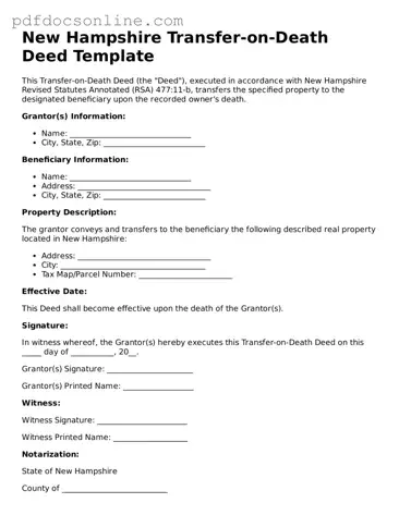 Attorney-Verified  Transfer-on-Death Deed Form for New Hampshire
