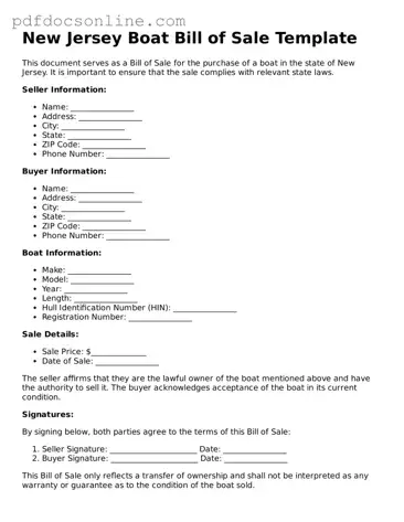 Attorney-Verified  Boat Bill of Sale Form for New Jersey