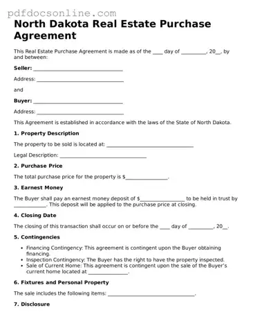 Attorney-Verified  Real Estate Purchase Agreement Form for North Dakota