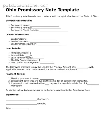 Attorney-Verified  Promissory Note Form for Ohio