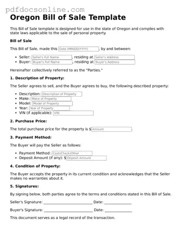 Attorney-Verified  Bill of Sale Form for Oregon