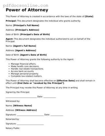 Free Power of Attorney Template