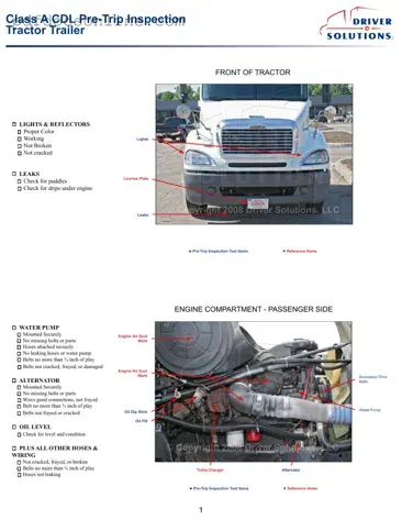 Fillable Pre Trip Inspection Checklist Form