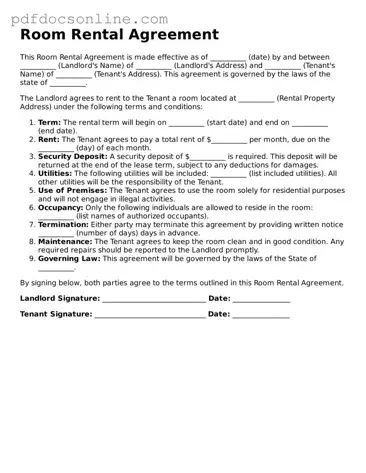 Free Room Rental Agreement Template