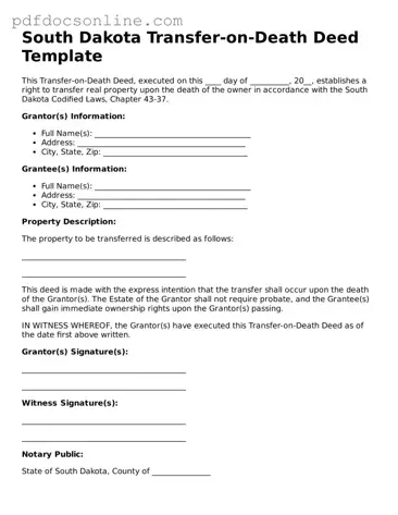 Attorney-Verified  Transfer-on-Death Deed Form for South Dakota