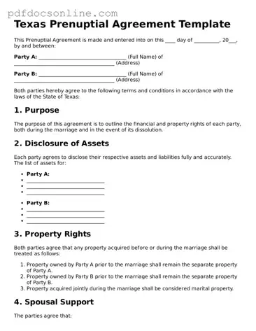 Attorney-Verified  Prenuptial Agreement Form for Texas