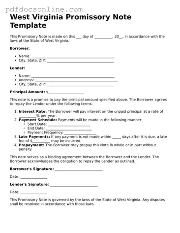 Attorney-Verified  Promissory Note Form for West Virginia