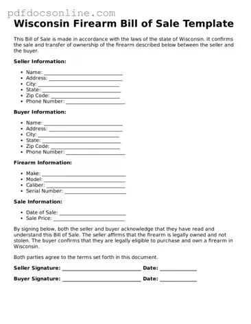 Attorney-Verified  Firearm Bill of Sale Form for Wisconsin
