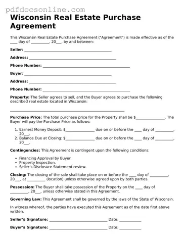 Attorney-Verified  Real Estate Purchase Agreement Form for Wisconsin