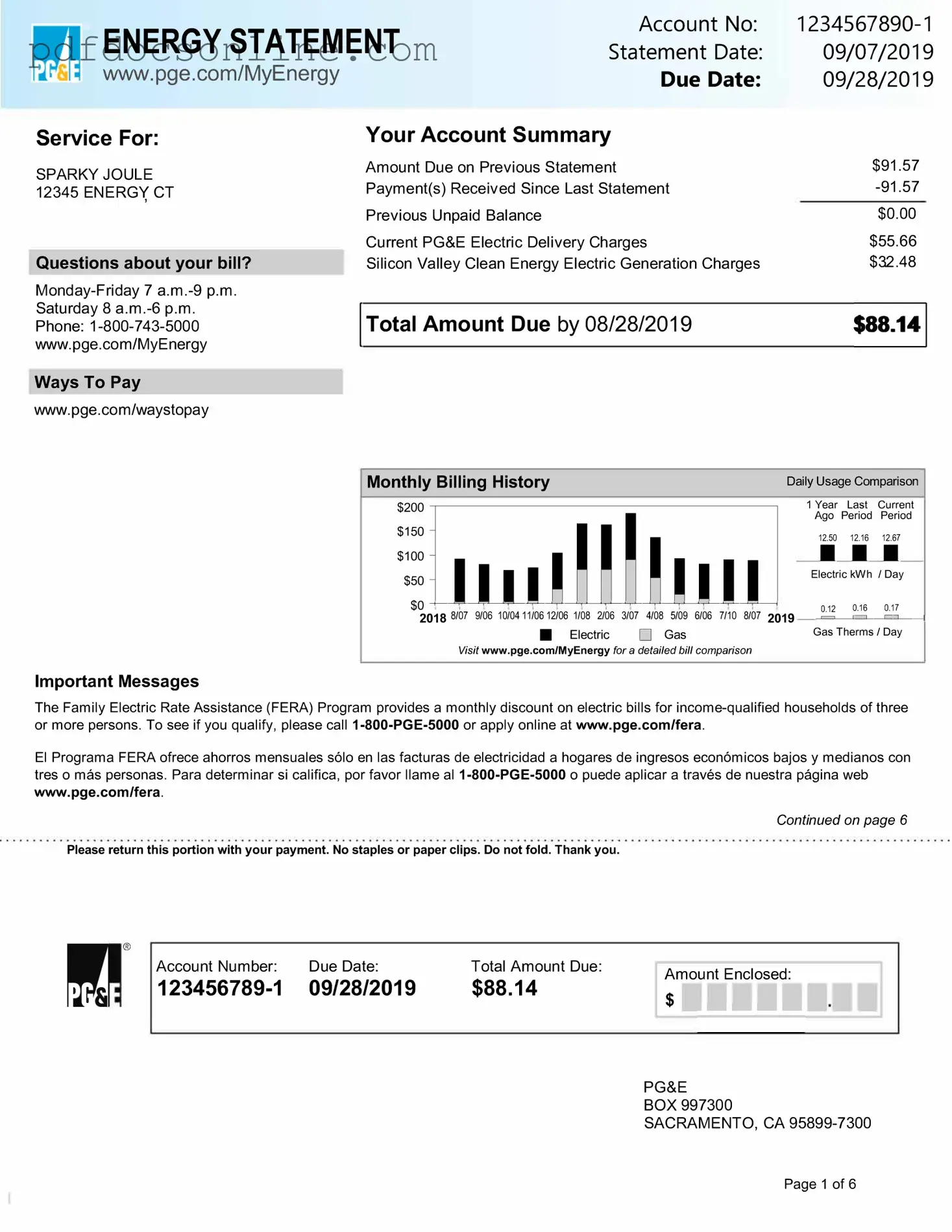 Fillable Utility Bill Form
