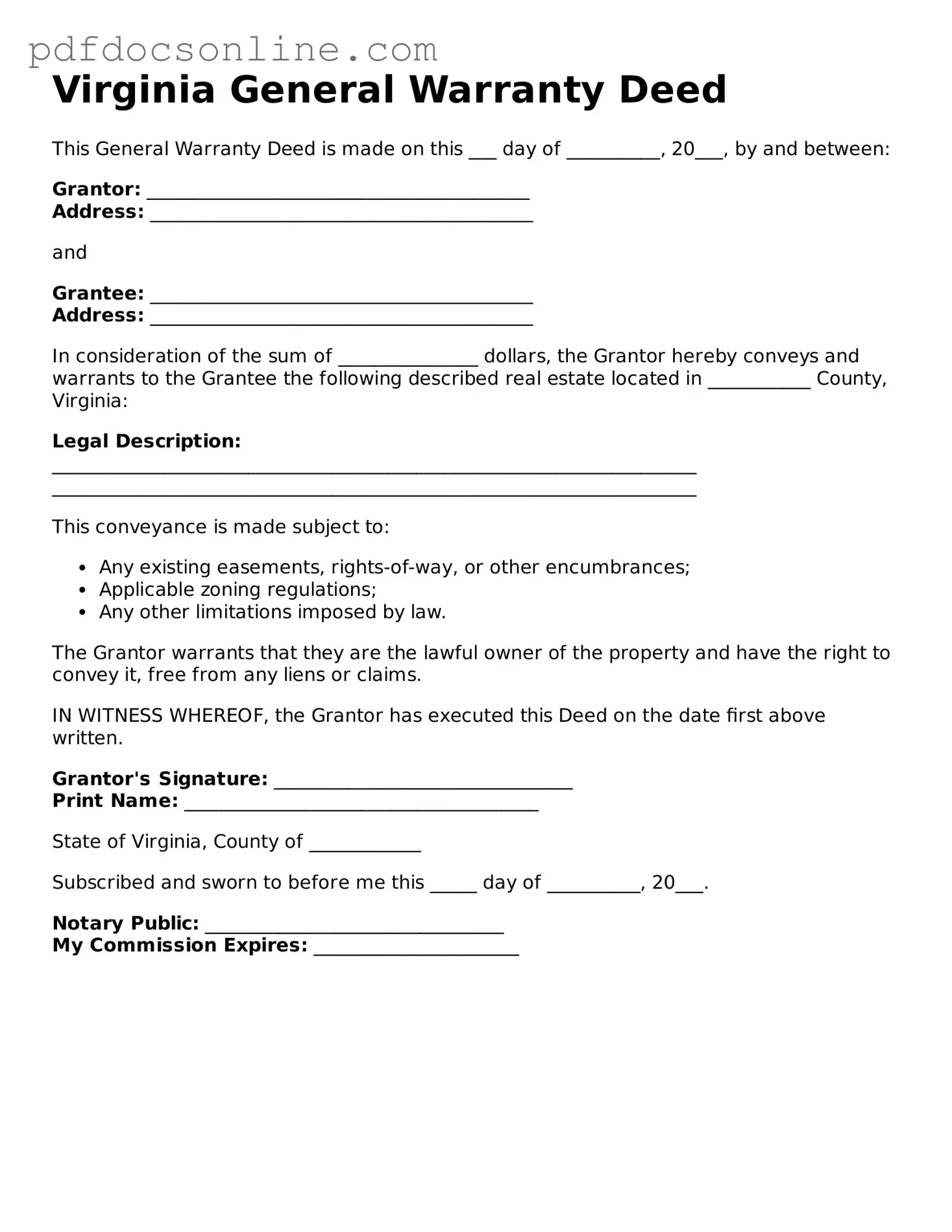 Attorney-Verified  Deed Form for Virginia
